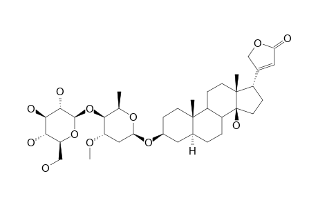 BOIVINIDE_C;5-ALPHA,17-ALPHA-UZARIGENIN_3-O-[BETA-D-GLUCOPYRANOSYL-(1->4)-BETA-D-SARMENTOPYRANOSIDE]