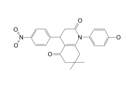 1-(4-Hydroxyphenyl)-7,7-dimethyl-4-(4-nitrophenyl)-3,4,6,8-tetrahydroquinoline-2,5-dione