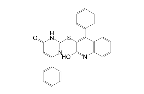 4(3H)-pyrimidinone, 2-[(2-hydroxy-4-phenyl-3-quinolinyl)thio]-6-phenyl-
