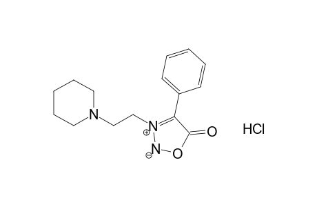 4-phenyl-3-(2-piperidinoethyl)sydnone, hydrochloride