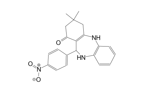 1H-dibenzo[b,e][1,4]diazepin-1-one, 2,3,4,5,10,11-hexahydro-3,3-dimethyl-11-(4-nitrophenyl)-