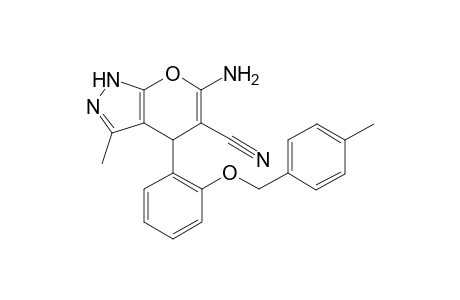 6-Amino-3-methyl-4-{2-[(4-methylbenzyl)oxy]phenyl}-1,4-dihydropyrano[2,3-C]pyrazole-5-carbonitrile