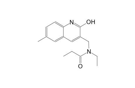 N-ethyl-N-[(2-hydroxy-6-methyl-3-quinolinyl)methyl]propanamide