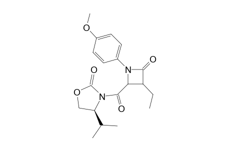 3-Ethyl-4-[(S)-2-oxo-4-isopropyloxazoline-3-carbonyl]-1-(4-(methoxyphenyl)-2-aztidinone isomer A