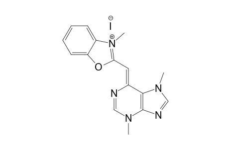 3-Methyl-2-[(3,7-dimethyl-6-purinylidene)methyl]benzoxazolium iodide