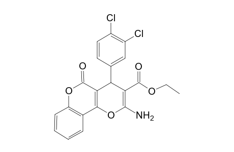 2-Amino-4-(3,4-dichlorophenyl)-5-keto-4H-pyrano[3,2-c]chromene-3-carboxylic acid ethyl ester