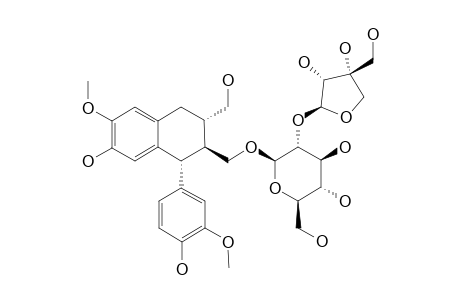 (-)-ISOLARICIRESINOL-3-ALPHA-O-BETA-APIOFURANOSYL-(1->2)-O-BETA-GLUCOPYRANOSIDE