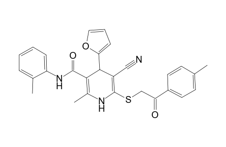5-Cyano-4-(2-furyl)-2-methyl-N-(2-methylphenyl)-6-{[2-(4-methylphenyl)-2-oxoethyl]sulfanyl}-1,4-dihydro-3-pyridinecarboxamide