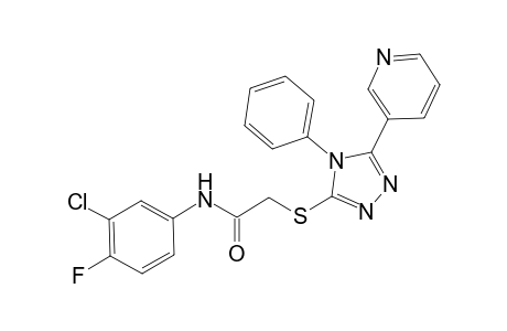 N-(3-chloro-4-fluorophenyl)-2-{[4-phenyl-5-(3-pyridinyl)-4H-1,2,4-triazol-3-yl]sulfanyl}acetamide