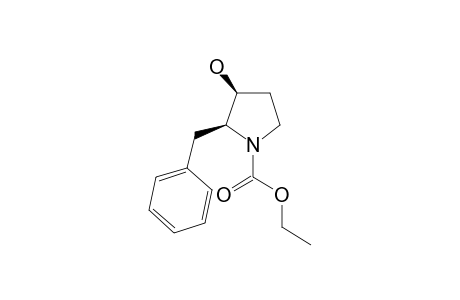 (2S,3S)-2-Benzyl-3-hydroxy-pyrrolidine-1-carboxylic acid ethyl ester