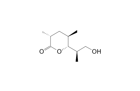 (3R*,5R*,6R*)-6-[(1R*)-1-(Hydroxymethyl)ethyl]-3,4,5,6-tetrahydro-3,5-dimethylpyran-2-one