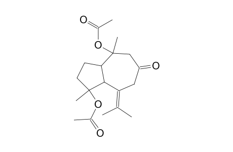 6(1H)-Azulenone, 1,4-bis(acetyloxy)octahydro-1,4-dimethyl-7-(1-methylethylidene)-, (1.alpha.,3a.alpha.,4.alpha.,8a.alpha.)-(.+-.)-