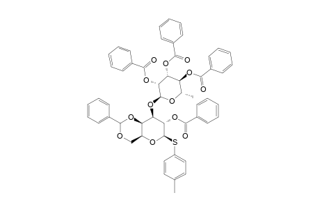 P-TOLYL-2-O-BENZOYL-4,6-O-BENZYLIDENE-1-THIO-3-O-(2,3,4-TRI-O-BENZOYL-ALPHA-L-RHAMNOPYRANOSYL)-BETA-D-GALACTOPYRANOSIDE