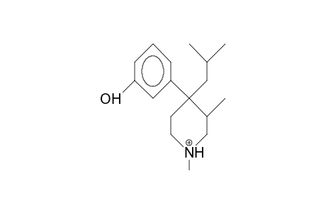 trans-4-(3-Hydroxy-phenyl)-4-isobutyl-1,3-dimethyl-piperidinium cation