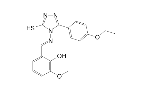 2-((E)-{[3-(4-ethoxyphenyl)-5-sulfanyl-4H-1,2,4-triazol-4-yl]imino}methyl)-6-methoxyphenol