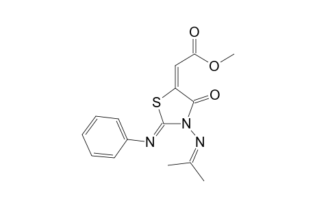 Methyl 2-{[4'-oxo-2'-(phenylimino)]-3'-[1''-(methylethylidene)amino]-1',3'-thiazolan-5-ylidene}-acetate