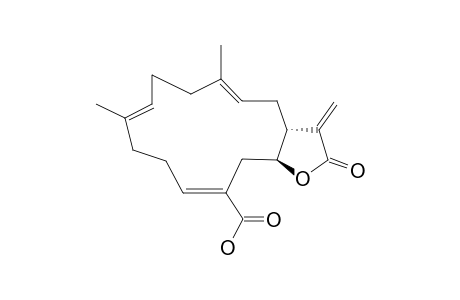 CRASSUMOLIDE-E;[1R*,14S*,(3E,7E,11E)]-CEMBRA-3,7,11,15(17)-TETRAEN-14,16-OLIDE-12-CARBOXYLIC-ACID