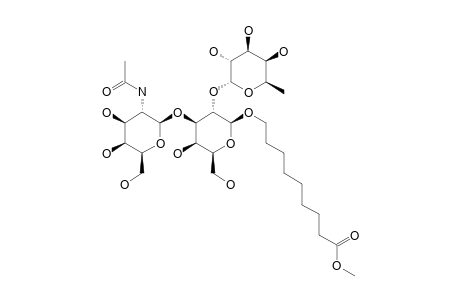 8-METHOXYCARBONYLOCTYL-2-O-(ALPHA-L-FUCOPYRANOSYL)-3-O-(2-N-ACETAMIDO-2-DEOXY-ALPHA-D-GALACTOPYRANOSYL)-BETA-D-GALACTOPYRANOSIDE;A-TRISACCHARIDE