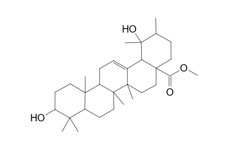 Urs-12-en-28-oic acid, 3,19-dihydroxy-, methyl ester, (3.beta.)-