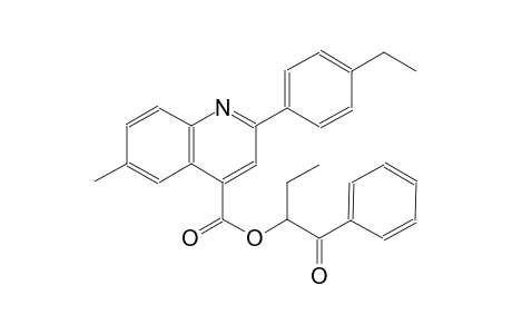 4-Quinolinecarboxylic acid, 2-(4-ethylphenyl)-6-methyl-, 1-benzoylpropyl ester