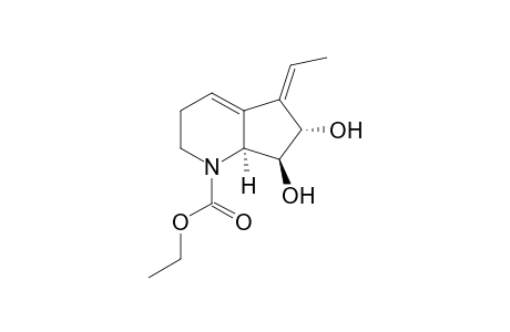 (5Z,6S,7S,7aS)-5-ethylidene-6,7-dihydroxy-3,6,7,7a-tetrahydro-2H-1-pyrindine-1-carboxylic acid ethyl ester