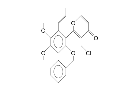 2-(6-Benzyloxy-3,4-dimethoxy-2-[1-propenyl]-phenyl)-3-chloromethyl-6-methyl-4H-pyran-4-one