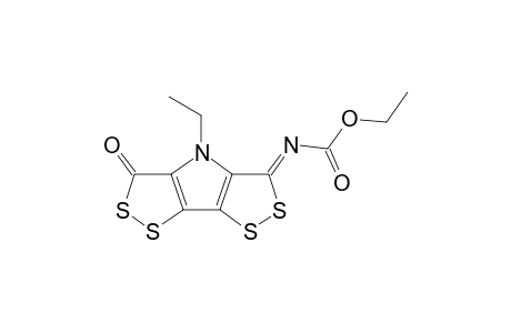 4-Ethyl-3-oxobis[1,2]dithiolo[4,3-b:3',4'-d]pyrrole-5-(N-ethoxycarbonyl)imine