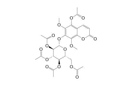 5-Hydroxy-6,8-dimethoxy-7-(.beta.-D-glucopyranosyloxy)chromen-2-one, 5ac derivative