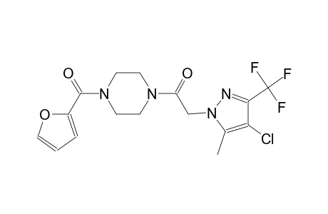 1-{[4-chloro-5-methyl-3-(trifluoromethyl)-1H-pyrazol-1-yl]acetyl}-4-(2-furoyl)piperazine