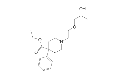 4-PIPERIDINECARBOXYLIC ACID, 1-/2-/2- HYDROXYPROPOXY/ETHYL/-4-PHENYL-, ETHYL ESTER