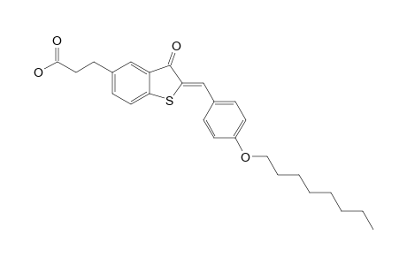 2-(4-OCTYLOXYPHENYLMETHYLENE)-5-(2-CARBOXYETHYL)-BENZO-[B]-THIOPHEN-3-(2H)-ONE
