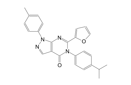 4H-pyrazolo[3,4-d]pyrimidin-4-one, 6-(2-furanyl)-1,5-dihydro-5-[4-(1-methylethyl)phenyl]-1-(4-methylphenyl)-