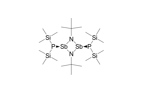 CIS-2,4-BIS-[BIS-(TRIMETHYLSILYL)-PHOSPHINO]-1,3-DI-TERT.-BUTYL-1,2,3,4-DIAZADISTIBETIDINE