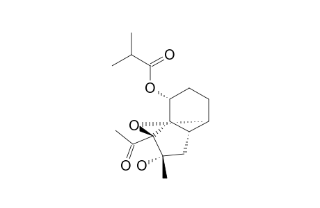 (+/-)-(1'R*,3'S*,4'S*,6'R*,7'S*,8'R*)-3'-ACETYL-4'-HYDROXY-4-METHYL-2-OXATRICYCLO-[4.4.0.0(3,7)]-DECAN-8-YL-ISOBUTANOATE