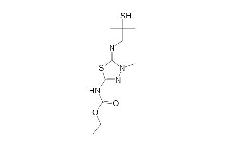 5-ETHOXYCARBONYL-AMINO-2-(2-METHYLMERCAPTO-2-METHYL-PROPYLIMINO)-3-METHYL-1,3,4-THIADIAZOLINE