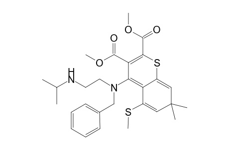 Dimethyl-4-[N-benzyl-N-[2-(isopropylamino)ethyl]amino]-5-(methylthio)-7H-7,7-dimethylbenzo[b]thiopyran-2,3-dicarboxylate