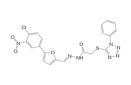 N-[(E)-[5-(4-chloranyl-3-nitro-phenyl)furan-2-yl]methylideneamino]-2-[(1-phenyl-1,2,3,4-tetrazol-5-yl)sulfanyl]ethanamide