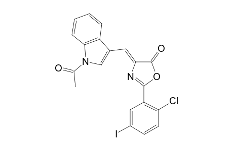 (4Z)-2-(2-chloranyl-5-iodanyl-phenyl)-4-[(1-ethanoylindol-3-yl)methylidene]-1,3-oxazol-5-one