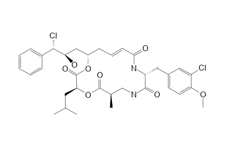 (E)-(3S,6R,10R,16S)-16-((2R,3S)-3-Chloro-2-hydroxy-3-phenyl-propyl)-10-(3-chloro-4-methoxy-benzyl)-3-isobutyl-6-methyl-1,4-dioxa-8,11-diaza-cyclohexadec-13-ene-2,5,9,12-tetraone