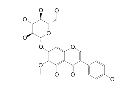 TECTORIDIN;4',5,7-TRIHYDROXY-6-METHOXYISOFLAVONE-7-O-BETA-D-GLUCOPYRANOSIDE
