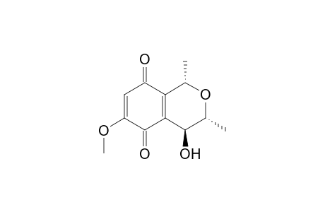 rel-(1S,3R,4S)-4-Hydroxy-6-methoxy-1,3-dimethyl-2-benzopyran-5,8-dione