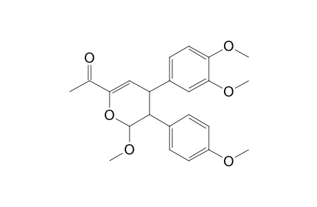 4-(3',4'-Dimethoxyphenyl)-5-(p-methoxyphenyl)-6-methoxy-4,5-dihydro-2-acetyl-(6H)-pyran