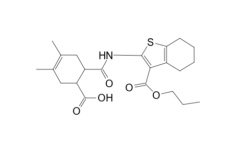 3,4-Dimethyl-6-({[3-(propoxycarbonyl)-4,5,6,7-tetrahydro-1-benzothien-2-yl]amino}carbonyl)-3-cyclohexene-1-carboxylic acid