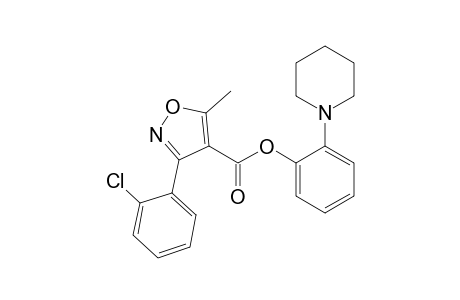 3-(o-chlorophenyl)-5-methyl-4-isoxazolecarboxylic acid, o-piperidinophenyl ester