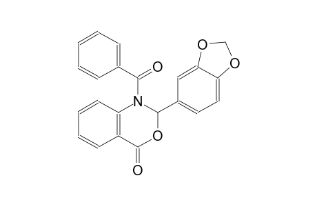 4H-3,1-benzoxazin-4-one, 2-(1,3-benzodioxol-5-yl)-1-benzoyl-1,2-dihydro-