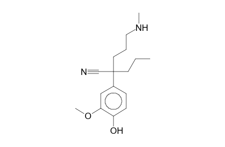 2-(3-Methoxy-4-oxidanyl-phenyl)-5-(methylamino)-2-propyl-pentanenitrile