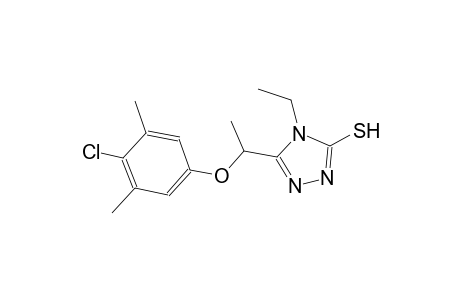 5-[1-(4-chloro-3,5-dimethylphenoxy)ethyl]-4-ethyl-4H-1,2,4-triazole-3-thiol