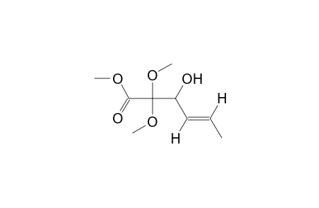 trans-3-hydroxy-2-oxo-4-hexenoic acid, methyl ester, 2-(dimethyl acetal)