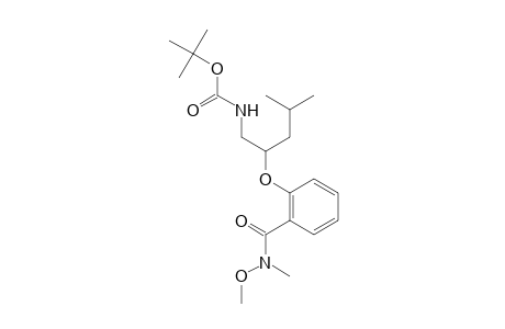 (+/-)-N-METHYL-N-METHOXY-2-[[1-(TERT.-BUTOXYCARBONYLAMINO)-4-METHYLPENT-2-YL]-OXY]-BENZAMIDE