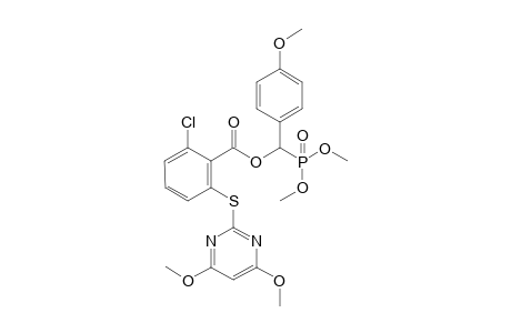 (dimethoxyphosphoryl)(4-methoxyphenyl)methyl 2-chloro-6-((4,6-dimethoxypyrimidin-2-yl)thio)benzoate